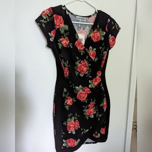 Almost Famous Black with Red Roses Dress